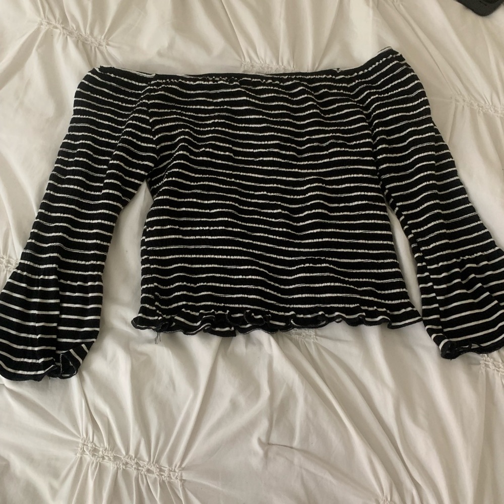 Striped Off The Shoulder Top
